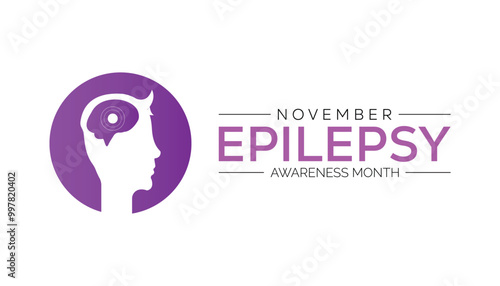 Epilepsy awareness month is observed every year on November. Medical Healthcare Awareness concept. background, placard, banner template Vector illustration design.