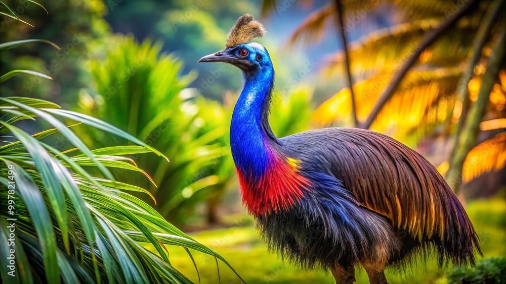 Naklejka premium A majestic flightless bird native to South America, it stands proudly in its natural habitat, showcasing its unique