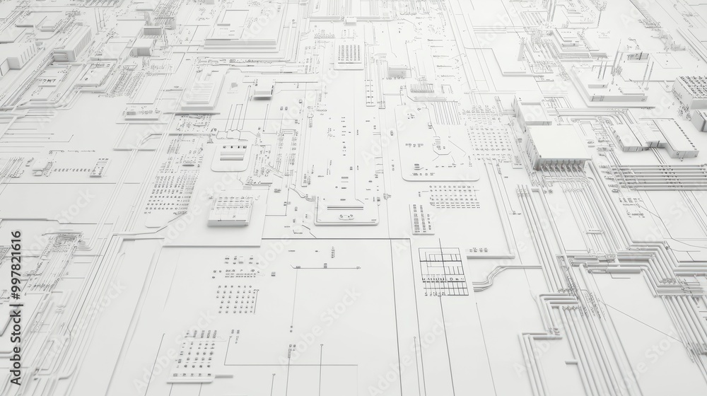 This image depicts a minimalist and abstract representation of electrical circuits and technical schematics The design features clean monochrome line drawings of various interconnected components This image depicts a minimalist and abstract representation of electrical circuits and technical schematics The design features clean monochrome line drawings of various interconnected components