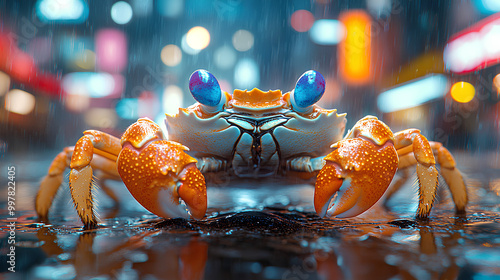 cute little crab cartoon illustration photo