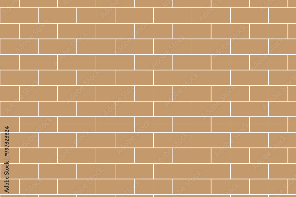 Fototapeta premium Brown brick wall pattern . Brick wall background . Vector illustration