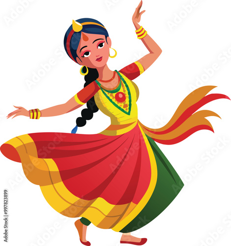 classical dancer color vector illustration