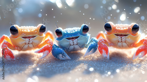 cute little crab cartoon illustration photo