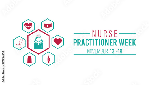 National Nurse Practitioner Week is observed every year on November. Medical Healthcare Awareness concept. background, placard, banner template Vector illustration design.