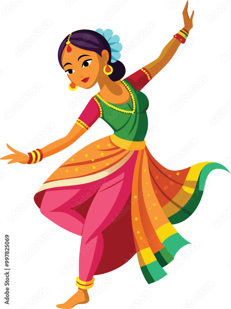 Fototapeta premium Dancer color vector illustration 5