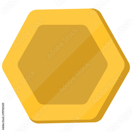 Cartoon Golded Coin. Vector Illustration