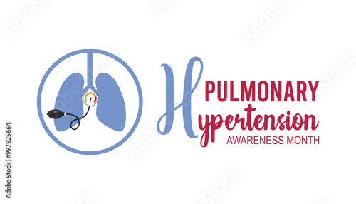 Pulmonary Hypertension Awareness Month is observed every year on November. Medical Healthcare Awareness concept. background, placard, banner template Vector illustration design.
