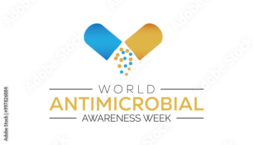 World Antimicrobial Awareness Week is observed every year on November. Medical Healthcare Awareness concept. background, placard, banner template Vector illustration design.