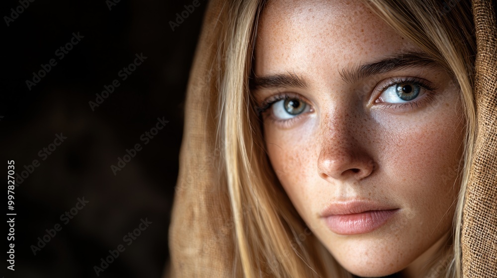 close-up portrait of a thoughtful young woman close-up portrait of a thoughtful young woman