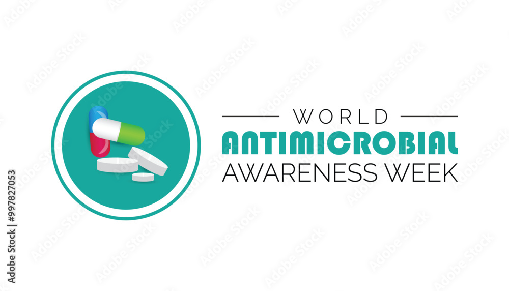 World Antimicrobial Awareness Week is observed every year on November. Medical Healthcare Awareness concept. background, placard, banner template Vector illustration design. World Antimicrobial Awareness Week is observed every year on November. Medical Healthcare Awareness concept. background, placard, banner template Vector illustration design.