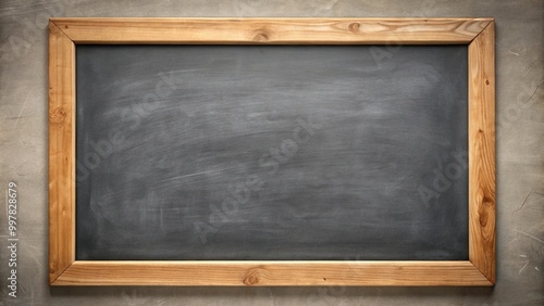 Empty chalkboard with wooden frame