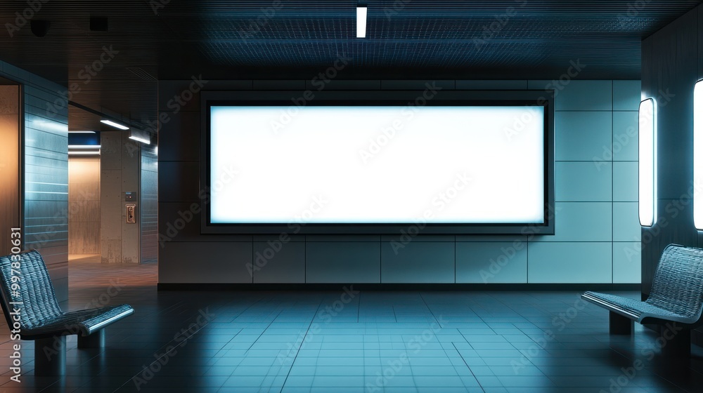 Blank digital signage screen in a public space perfect for customization Blank digital signage screen in a public space perfect for customization
