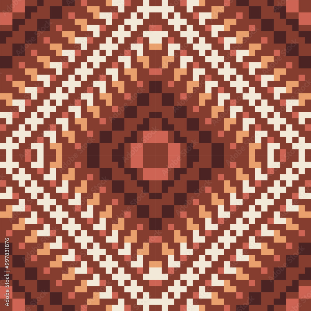 Pixel Art Abstract Indian Traditional Patternfolk Embroidery, Aztec Geometric Ornament Print. Design for Carpet, Wallpaper, Clothing, Wrapping, Fabric Pixel Art Abstract Indian Traditional Patternfolk Embroidery, Aztec Geometric Ornament Print. Design for Carpet, Wallpaper, Clothing, Wrapping, Fabric