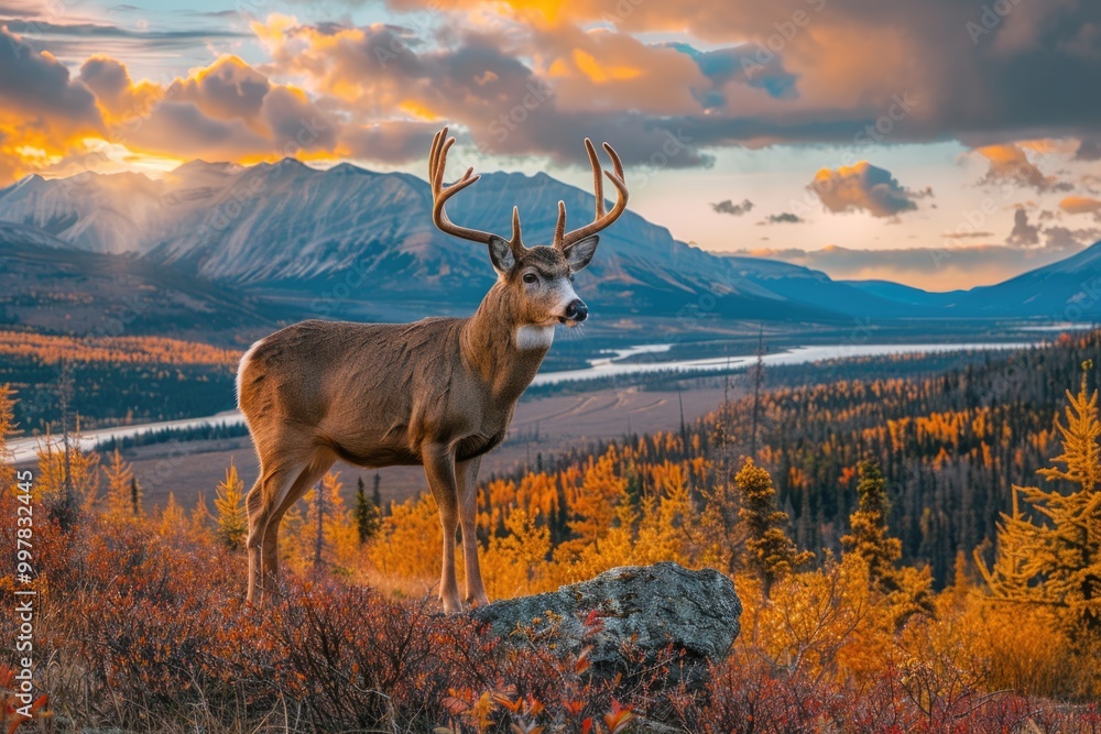 Fototapeta premium deer in the mountains