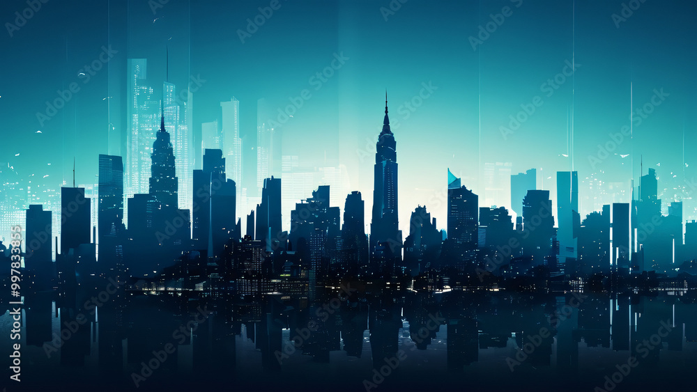 Fototapeta premium city skyline at night