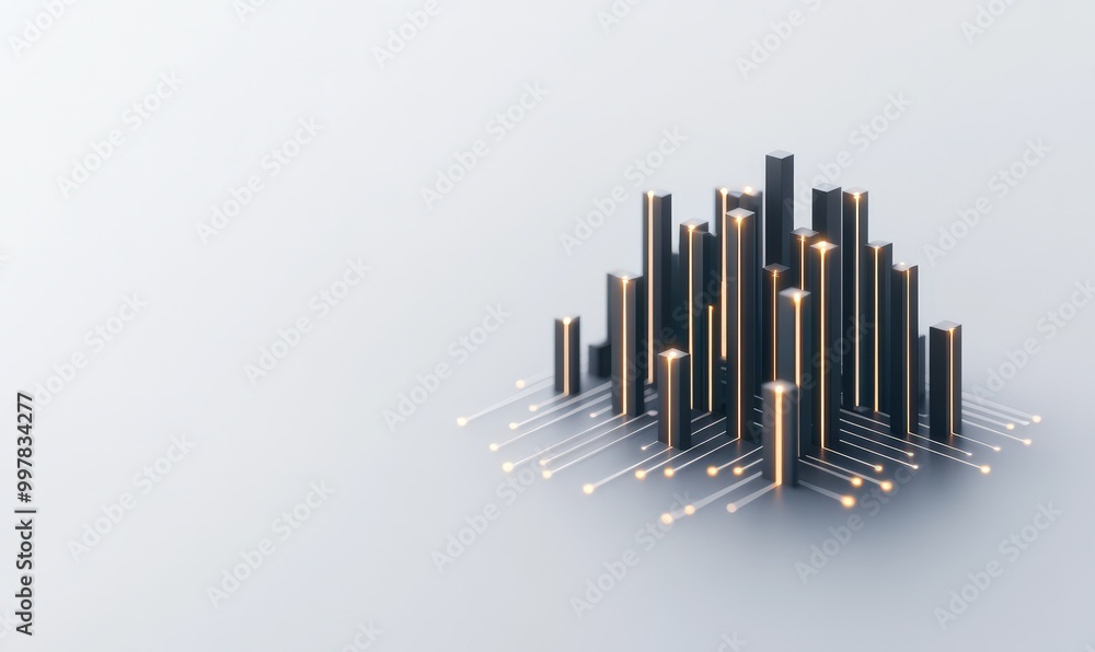 Abstract Cityscape with Glowing Lines. Abstract Cityscape with Glowing Lines.
