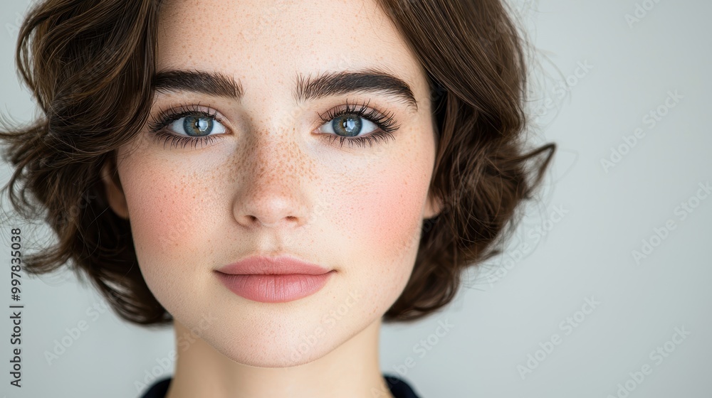 close-up portrait of a young woman with beautiful eyes close-up portrait of a young woman with beautiful eyes