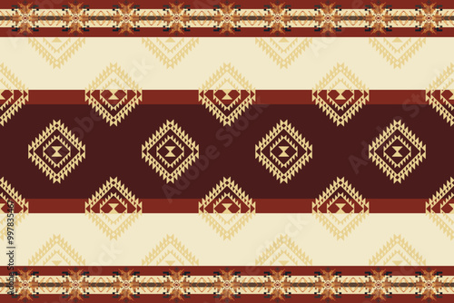 Navajo tribal vector seamless pattern. Native American ornament. Ethnic South Western decor style. Boho geometric ornament. Vector seamless pattern. Mexican blanket, rug. Woven carpet illustration.