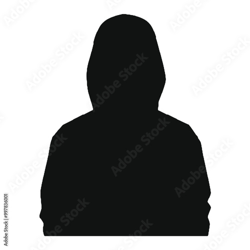 Criminal in Hoodie with Knife Silhouette Vector – Crime Scene Illustration