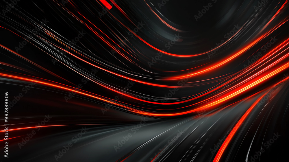Futuristic Dark Background with Neon Red and Orange Lights Futuristic Dark Background with Neon Red and Orange Lights