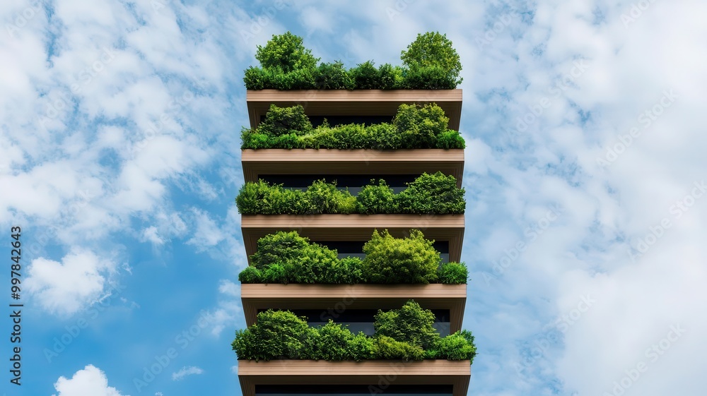 Eco-friendly office building with a green rooftop and rainwater ... - Green High-Rise Buildings With Rainwater Recycling Systems