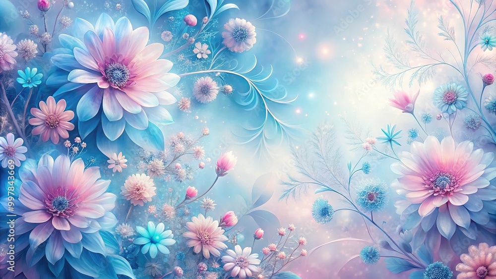 Ethereal dreamy flowers with mystic soft fractal pattern in pastel pink and blue colors romantic floral background Forced Perspective Ethereal dreamy flowers with mystic soft fractal pattern in pastel pink and blue colors romantic floral background Forced Perspective