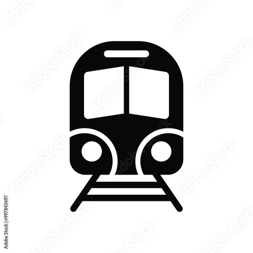 Train flat vector icon design. Train glyph design isolated on white background