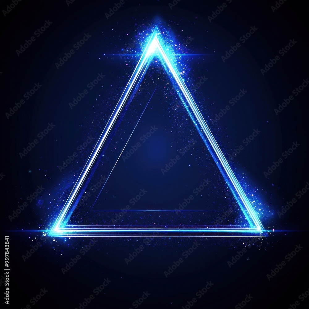 Glowing Triangle on a Black Background Glowing Triangle on a Black Background