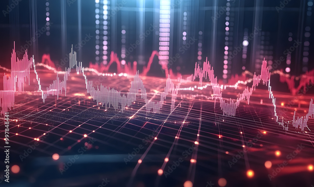 Futuristic Stock Market Chart with Glowing Data or Dynamic Financial Timeline for graphic background Futuristic Stock Market Chart with Glowing Data or Dynamic Financial Timeline for graphic background