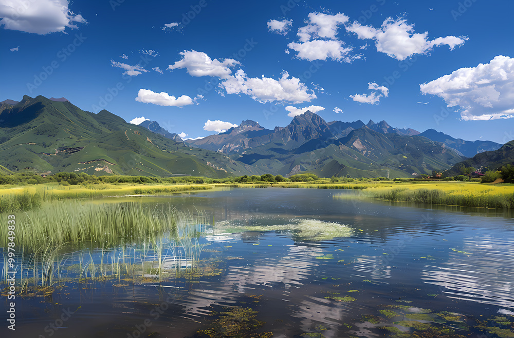 Fototapeta premium lake and mountains