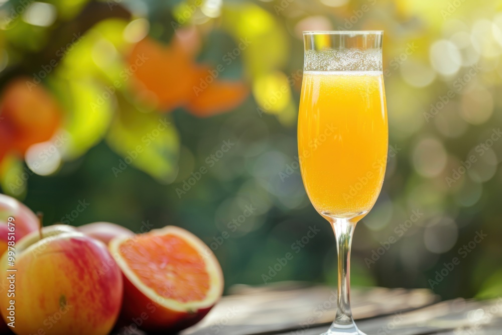 Refreshing Orange Mimosa Mocktail in Champagne Flute for an Elegant Orchard-Inspired Summer Sip Refreshing Orange Mimosa Mocktail in Champagne Flute for an Elegant Orchard-Inspired Summer Sip