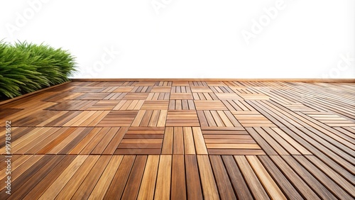 Exterior wooden decking or flooring on terrace