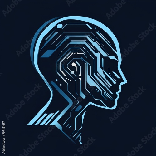 Bold and Innovative Logo for AI Emphasizing Growth