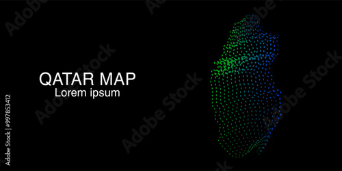 Creative style map of Qatar abstract vector illustration isolated on dark background - EPS 10