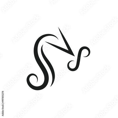 s letter arrow hair cut logo icon vector concept design