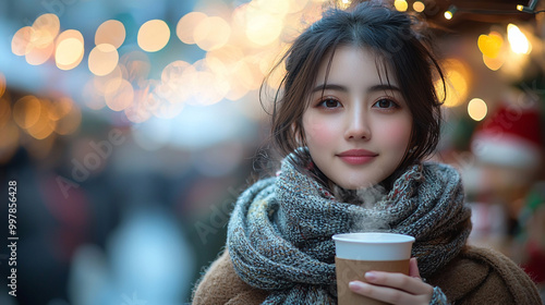 Wallpaper Mural クリスマスマーケットでホットドリンクを楽しむ Torontodigital.ca