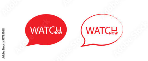watch now button on white background	