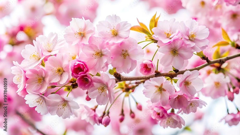 Extreme close-up of cherry blossom blooming in spring season isolated on white background Extreme close-up of cherry blossom blooming in spring season isolated on white background