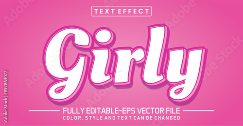 Girly font Text effect editable