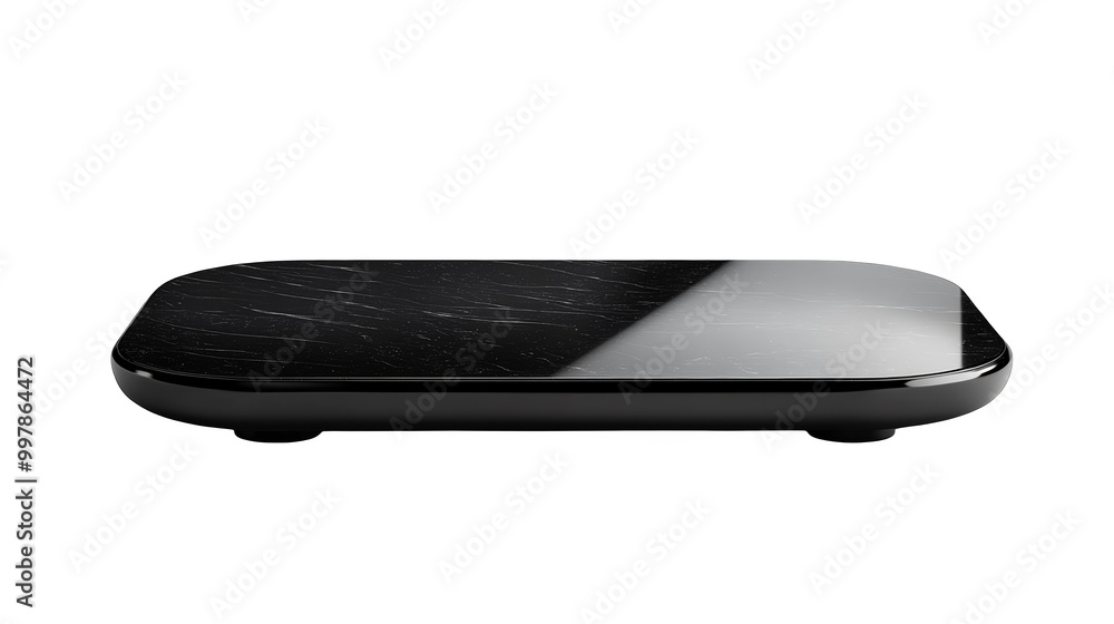 Sleek black smartphone with a curved glass screen. Sleek black smartphone with a curved glass screen.
