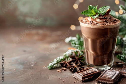 Decadent Holiday Hot Chocolate with Whipped Cream and Chocolate Drizzle for a Cozy Christmas Treat