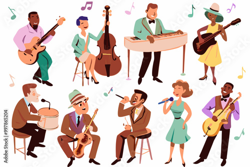 Joyful Jazz Band Performing Live Music Concert