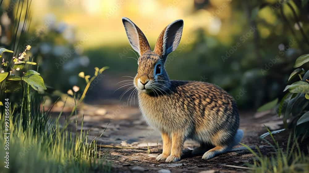Cute Rabbit in a Meadow Cute Rabbit in a Meadow