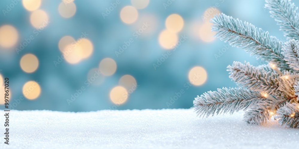 A blurry bokeh and snowy Christmas winter backdrop. A blurry bokeh and snowy Christmas winter backdrop.