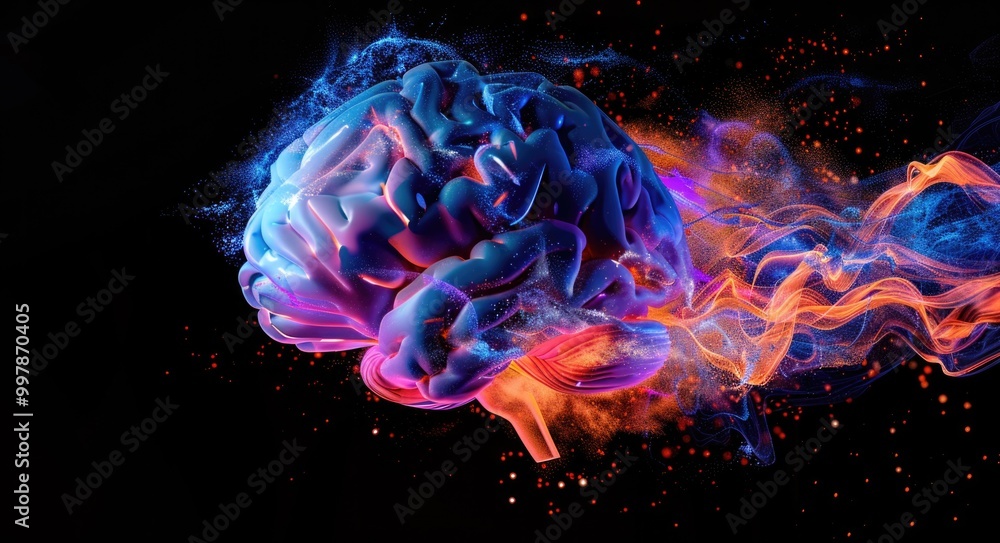 Fototapeta premium Knowledge Abstract. Human Brain Exploding with Creativity and Insights