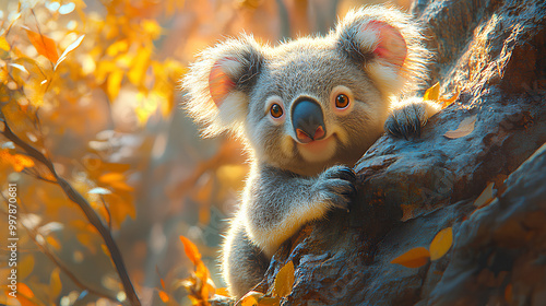 illustration of a cute koala cub