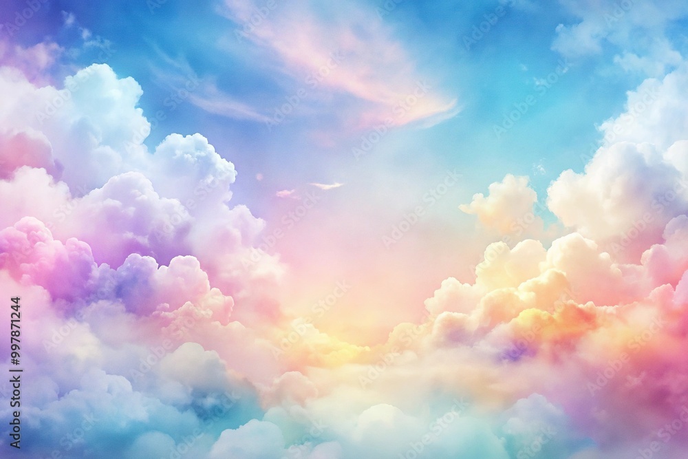Extreme close-up pastel sky and clouds background in watercolor Extreme close-up pastel sky and clouds background in watercolor