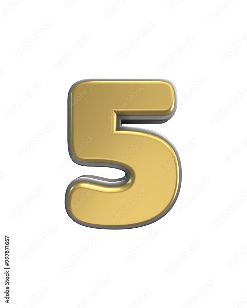 3D Golden Bold Number 3D Golden Bold Number