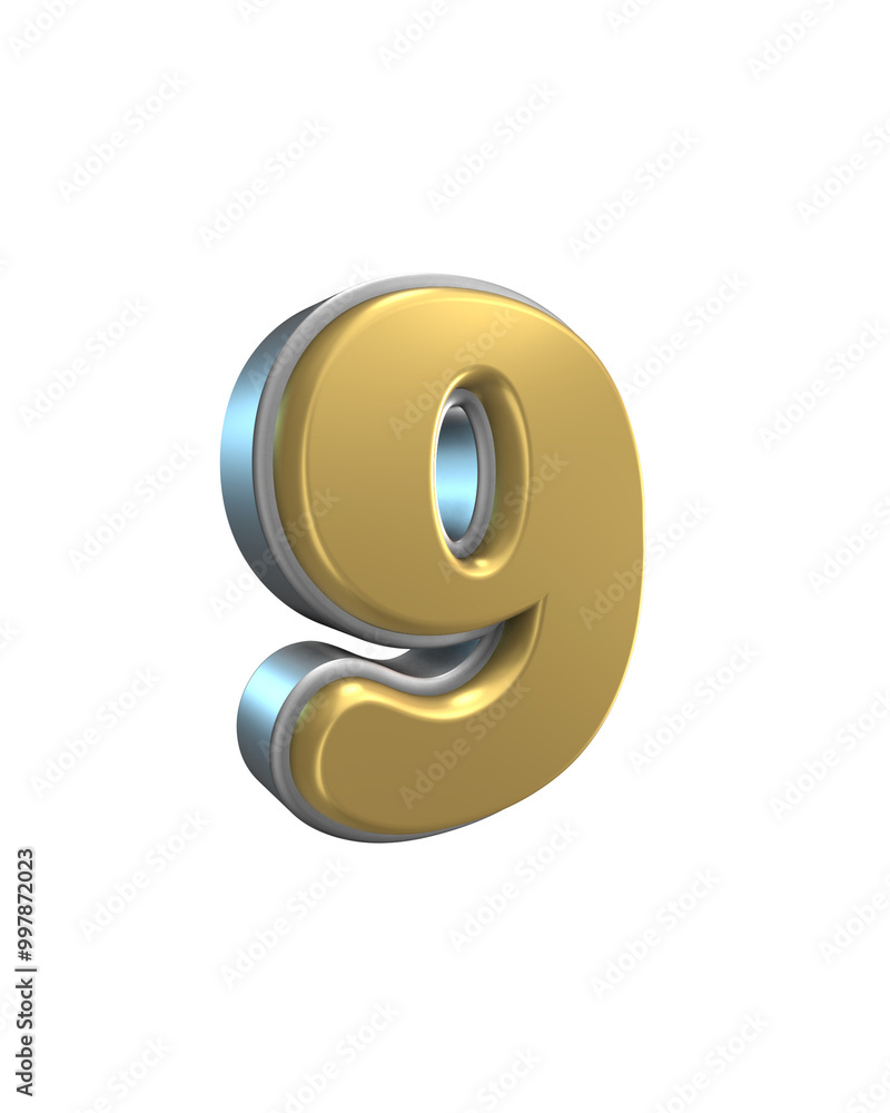 3D Golden Bold Number 3D Golden Bold Number