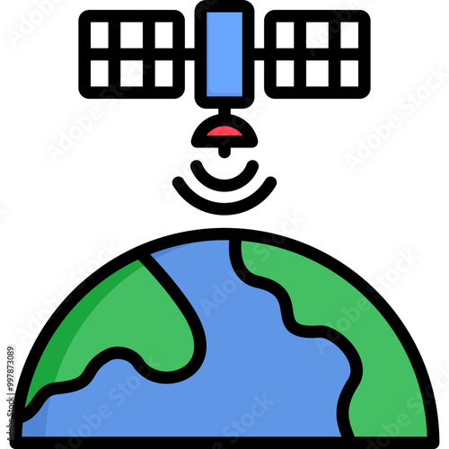 Remote Sensing Satellite Icon